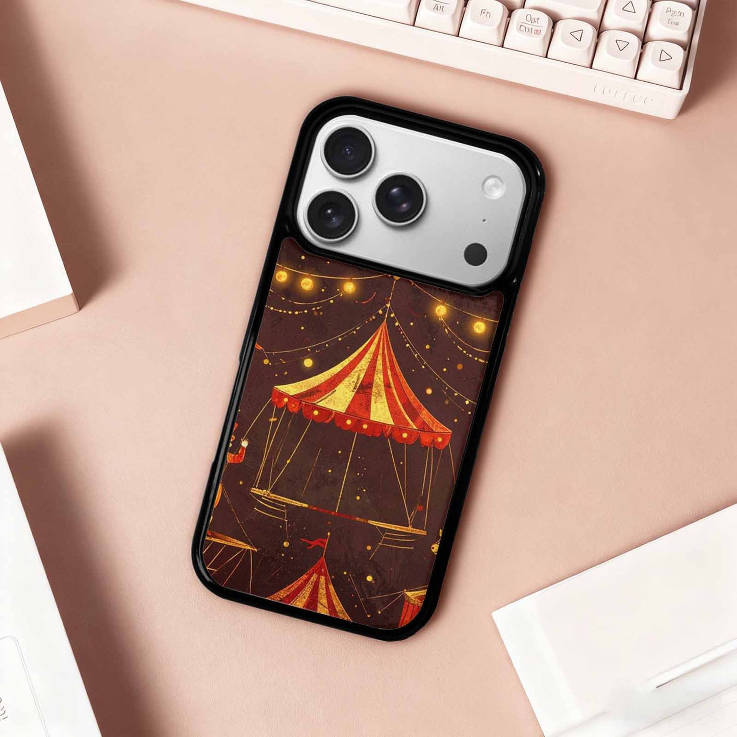 iPhone 17 Pro Case — Vintage Circus Art Pattern Retro Vintage, Custom Printed Phone Case