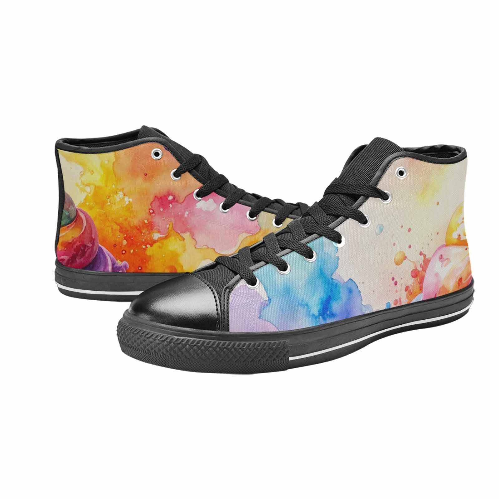 MEN'S Melting Icecream Collage High Top Canvas Cottagecore Shoes