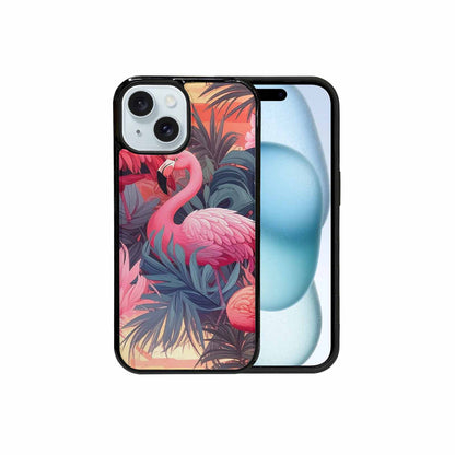 iPhone 15 Case — Flamingo Tropical Flamingo Tropical Pattern Hundreds, Custom Printed Phone Case