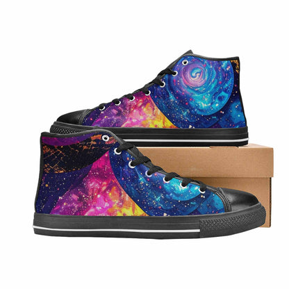 MEN'S Galaxy Snake Print High Top Canvas Surreal Shoes