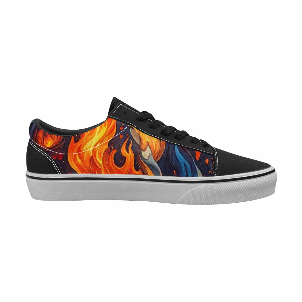 WOMEN'S Fire Flame Canvas Lace-Up Dark Academia Custom Shoes