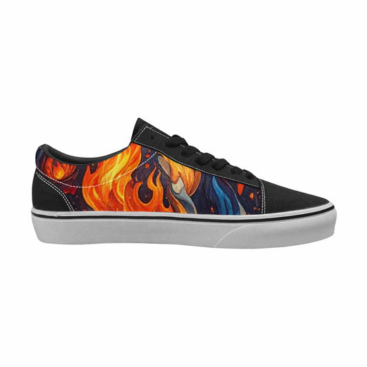 WOMEN'S Fire Flame Canvas Lace-Up Dark Academia Custom Shoes