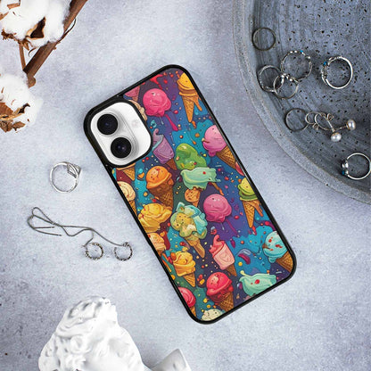 iPhone 16 Plus Case — Ice Cream Motif Ice Cream Motifs, Custom Designed Case Cover