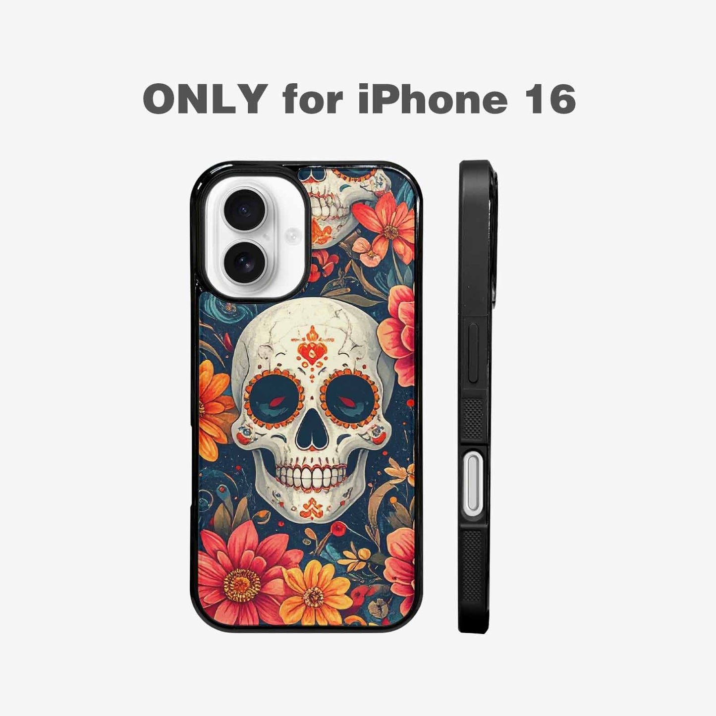 iPhone 16 Case — Marble Skull Custom Personalized Phone Cover, Custom Made Phone Cover