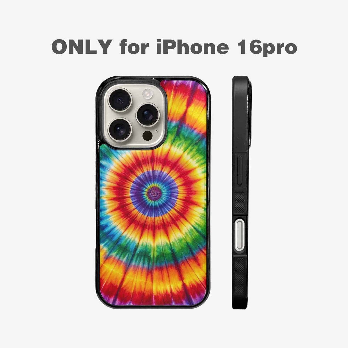 iPhone 16 Pro Case — Rainbow Spiral Tie Dye Alt, Unique Phone Case Design