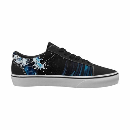 WOMEN'S Nautical Wave Lace-Up Canvas Dark Academia Custom Sneakers