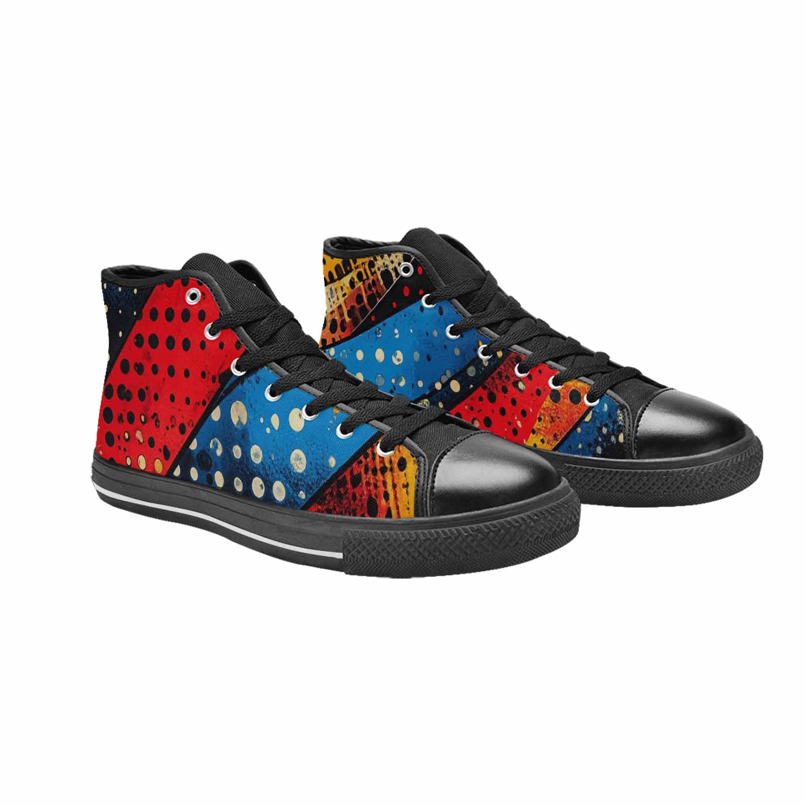WOMEN'S Comic Book Halftone High Top Canvas Dark Academia Shoes