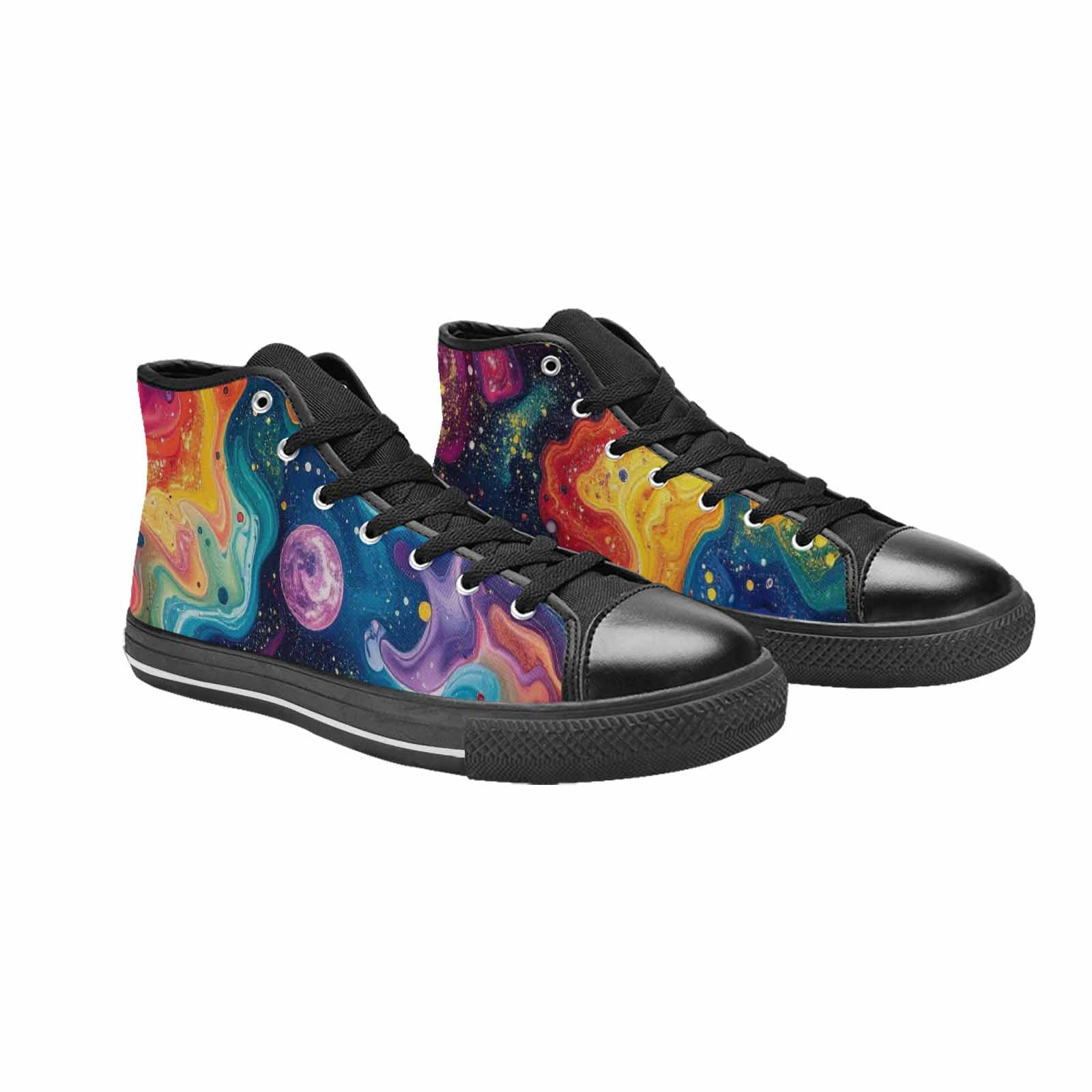 WOMEN'S Galaxy Art - High Top Canvas Grunge Sneakers