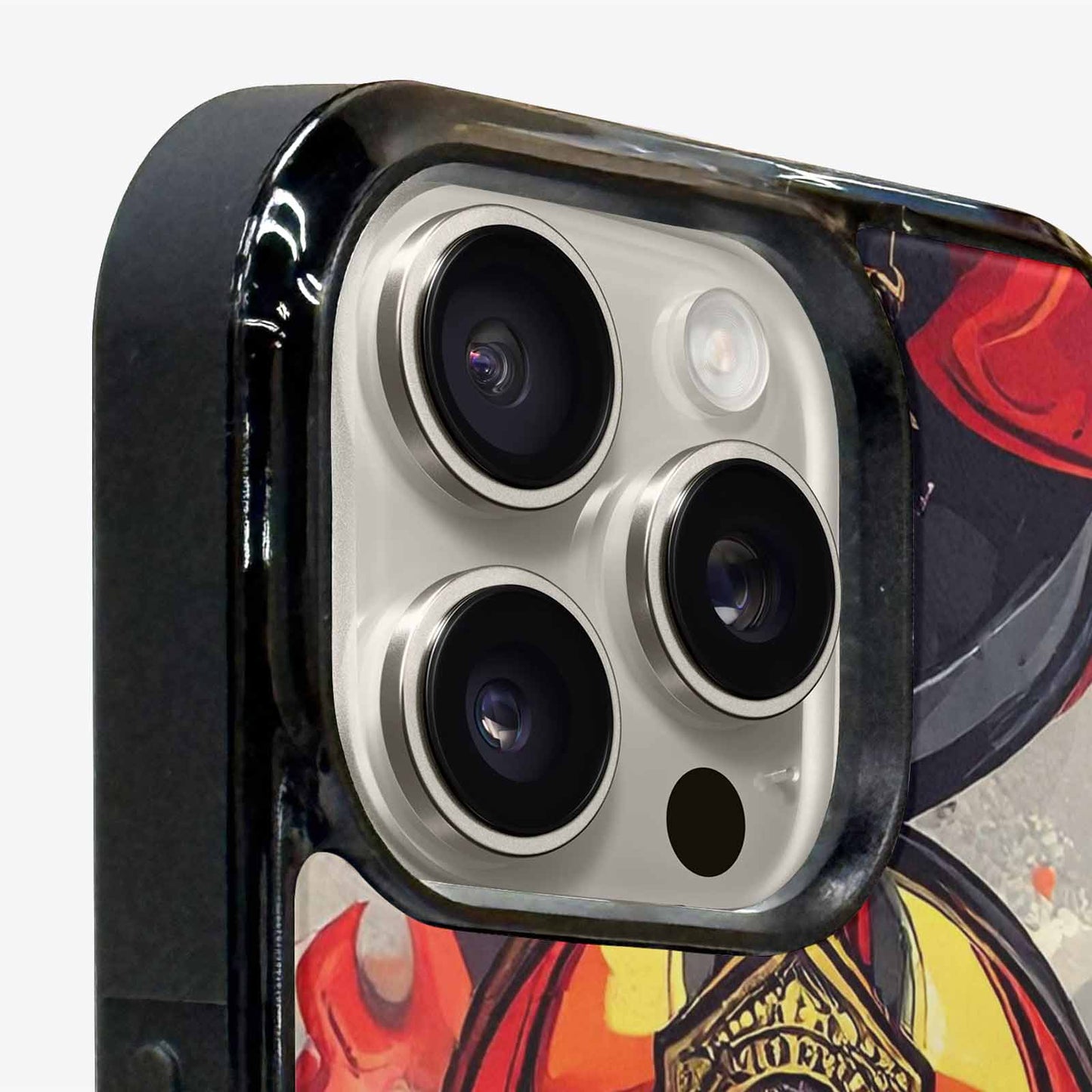 iPhone 16 Pro Max Case — Firefighter Pattern Flames Axes Helmets Seamless, Custom Made Phone Cover