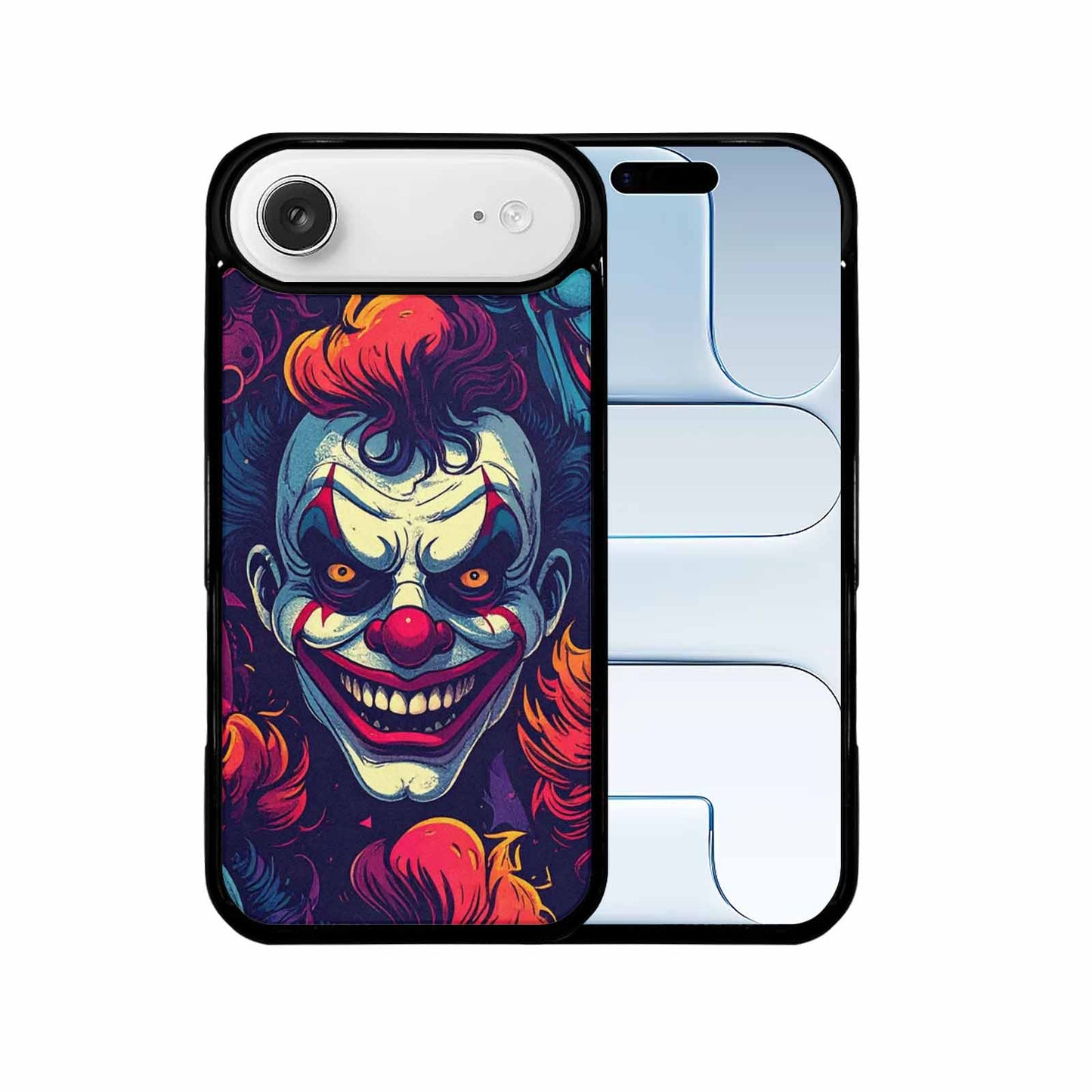 iPhone 17 Air Case — Evil Clowns Heads Faces Overlapping Cartoon, Custom Print Case Cover
