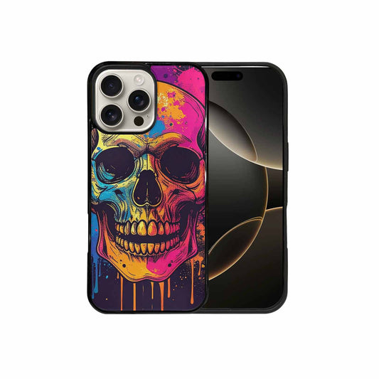 iPhone 16 Pro Max Case — Skulls Splatter Comic, Unique Phone Case Design
