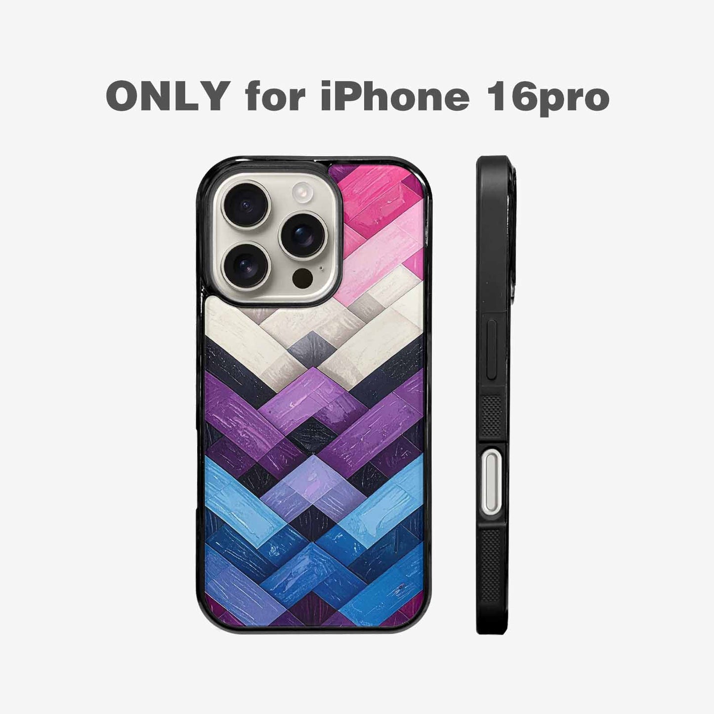 iPhone 16 Pro Case — Genderfluid Flag Color Theme Small Rainbow, Custom Designed Case Cover