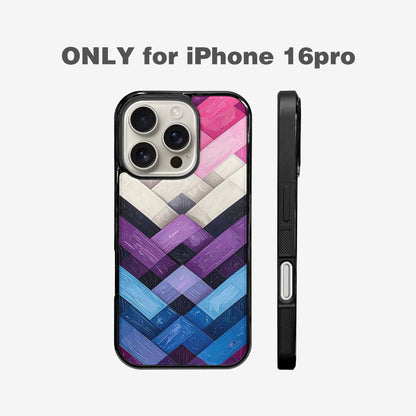 iPhone 16 Pro Case — Genderfluid Flag Color Theme Small Rainbow, Custom Designed Case Cover