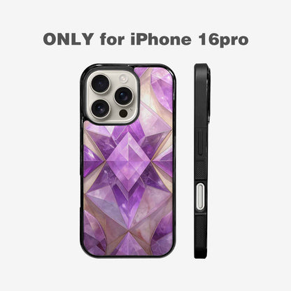 iPhone 16 Pro Case — Amethyst Crystal Art Pattern, Custom Made Phone Cover
