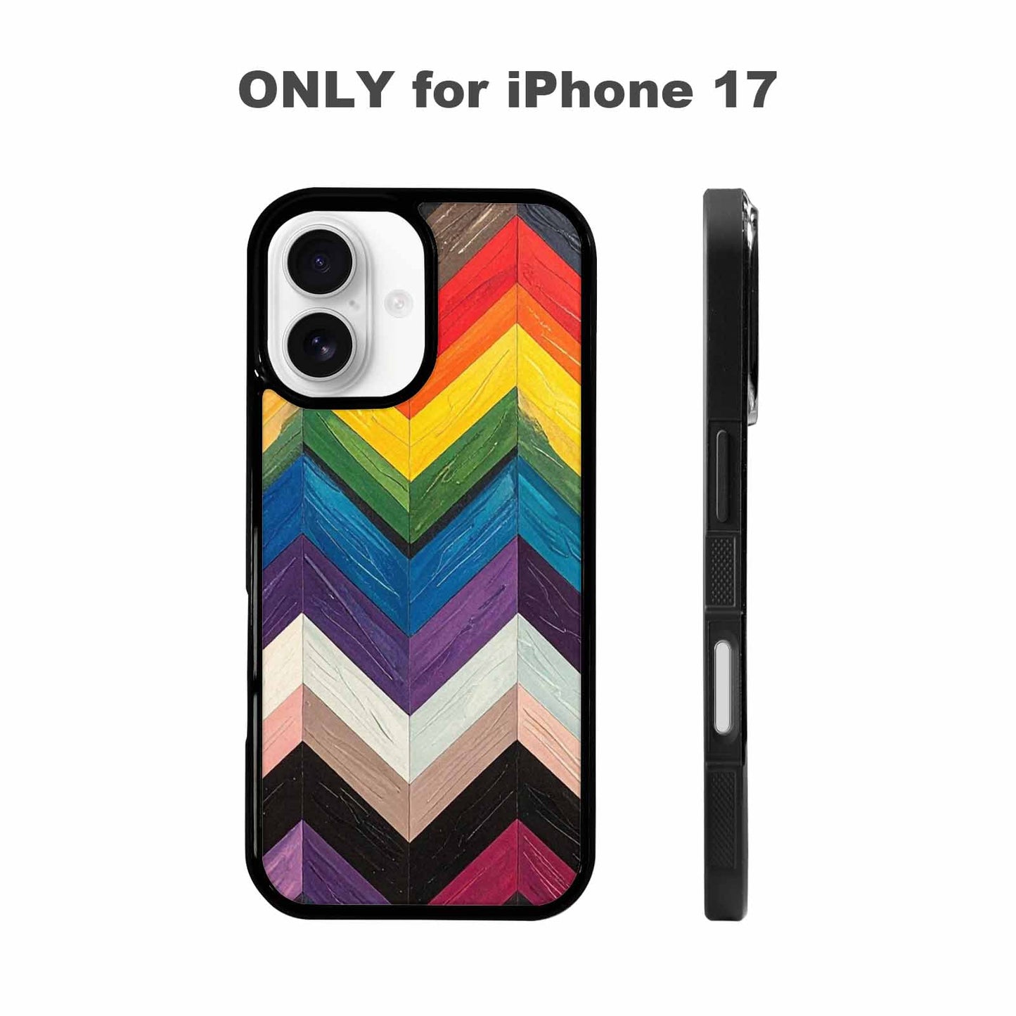 iPhone 17 Case — Progress Pride Flag Color Original Art, Customized Protective Case