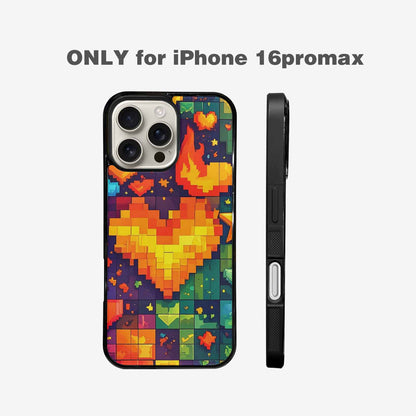 iPhone 16 Pro Max Case — Pixel Art 8 Bit Burst Pattern, Custom Phone Case