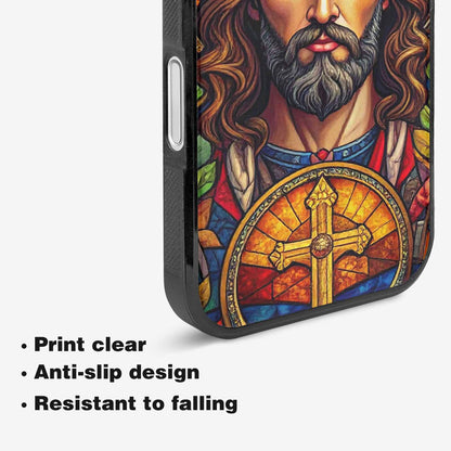 iPhone 16 Plus Case — Jesus Face Small Cross And Faith, Custom Phone Case