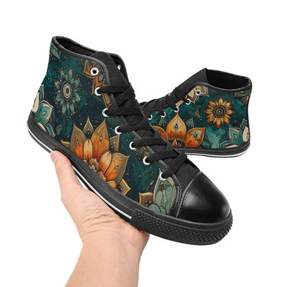 WOMEN'S Mandala High Top Canvas Surreal Sneakers