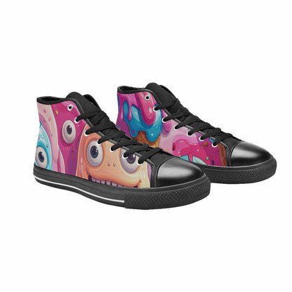 WOMEN'S Melting Icecream Monster Cherry High Top Canvas Dreamcore Shoes