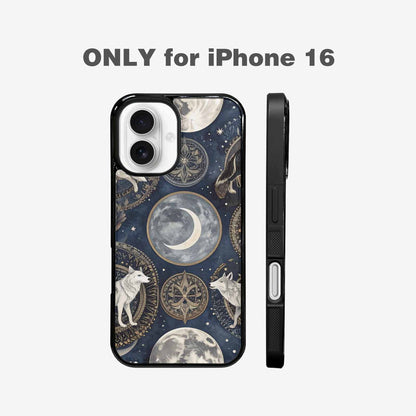iPhone 16 Case — Wolves Everywhere Collage Overlap Small Wolf, Custom Print Case Cover