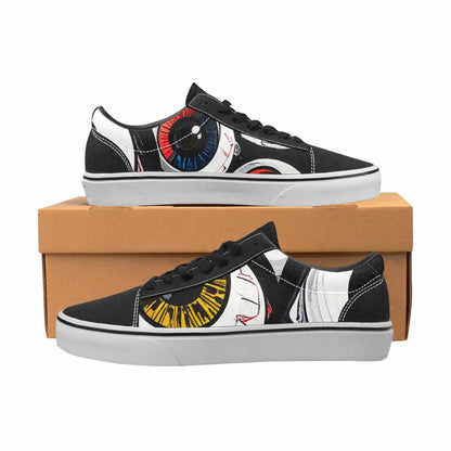 WOMEN'S Googly Cartoon Eyeballs Canvas Lace-Up Vibrant Chaos Custom Sneakers