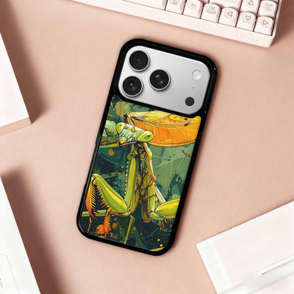 iPhone 17 Pro Case — Hand Drawn Entomology Praying Original Art, Custom Made Phone Cover