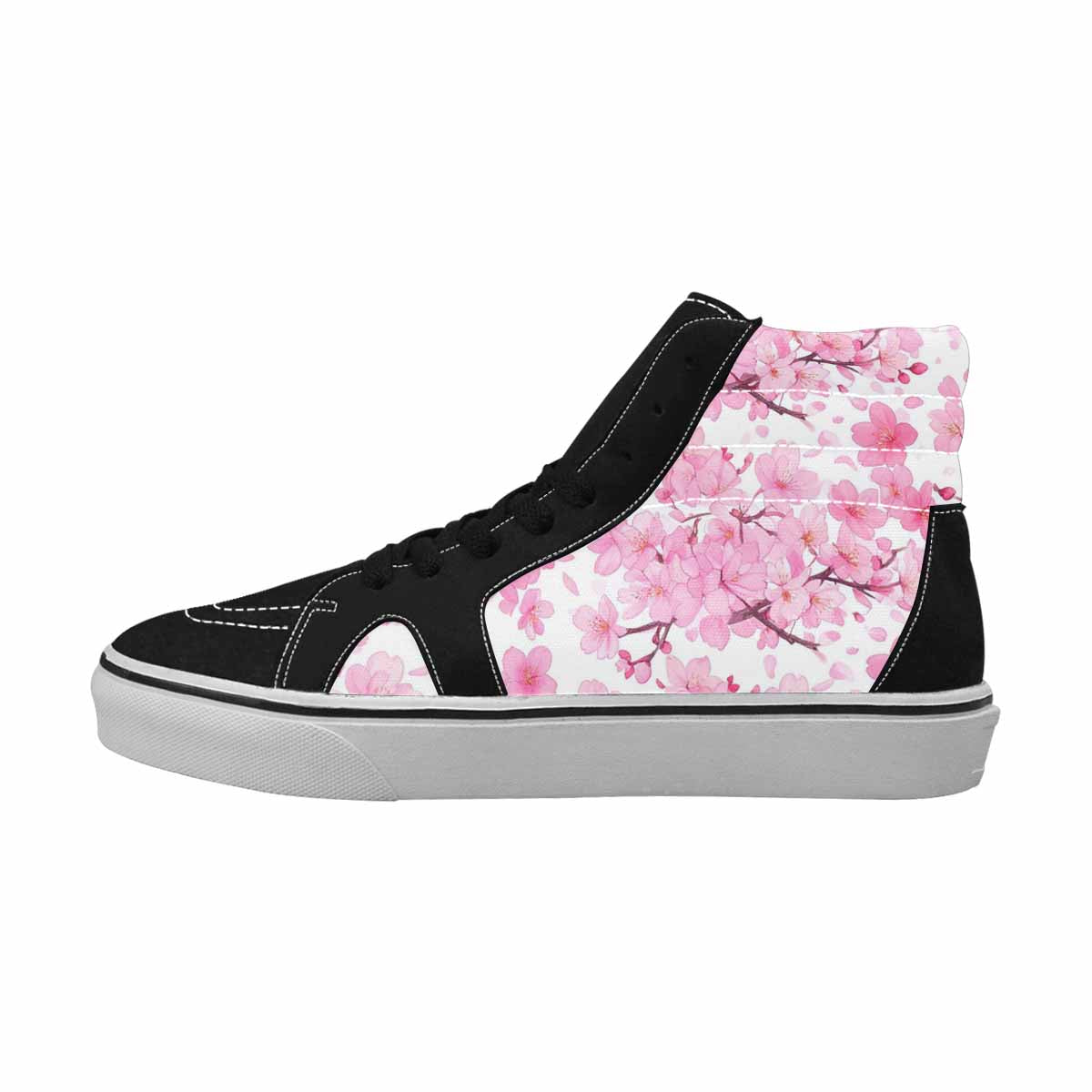 MEN'S Cherry Blossom Branch High Top Canvas Cottagecore Custom Sneakers