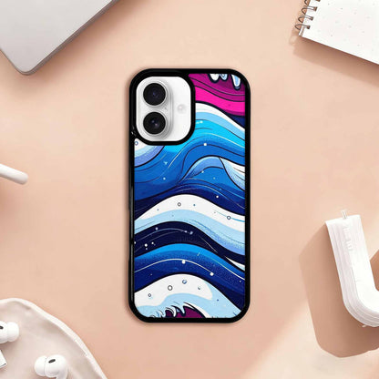 iPhone 17 Case — Glossy Winter Wave Cartoon Cute, Custom Art Phone Cover