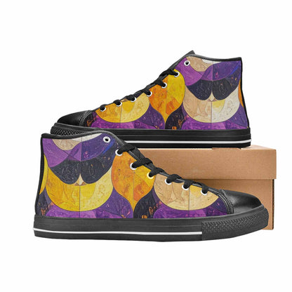 MEN'S Nonbinary Flag Color High Top Canvas Vivid Custom Sneakers