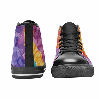 MEN'S Tie Dye Swirl High Top Canvas Neon Fantasy Custom Sneakers