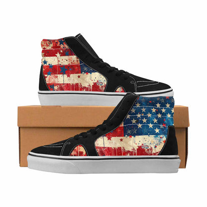 MEN'S Patriotic High Top Canvas Statement Dark Academia Custom Kicks