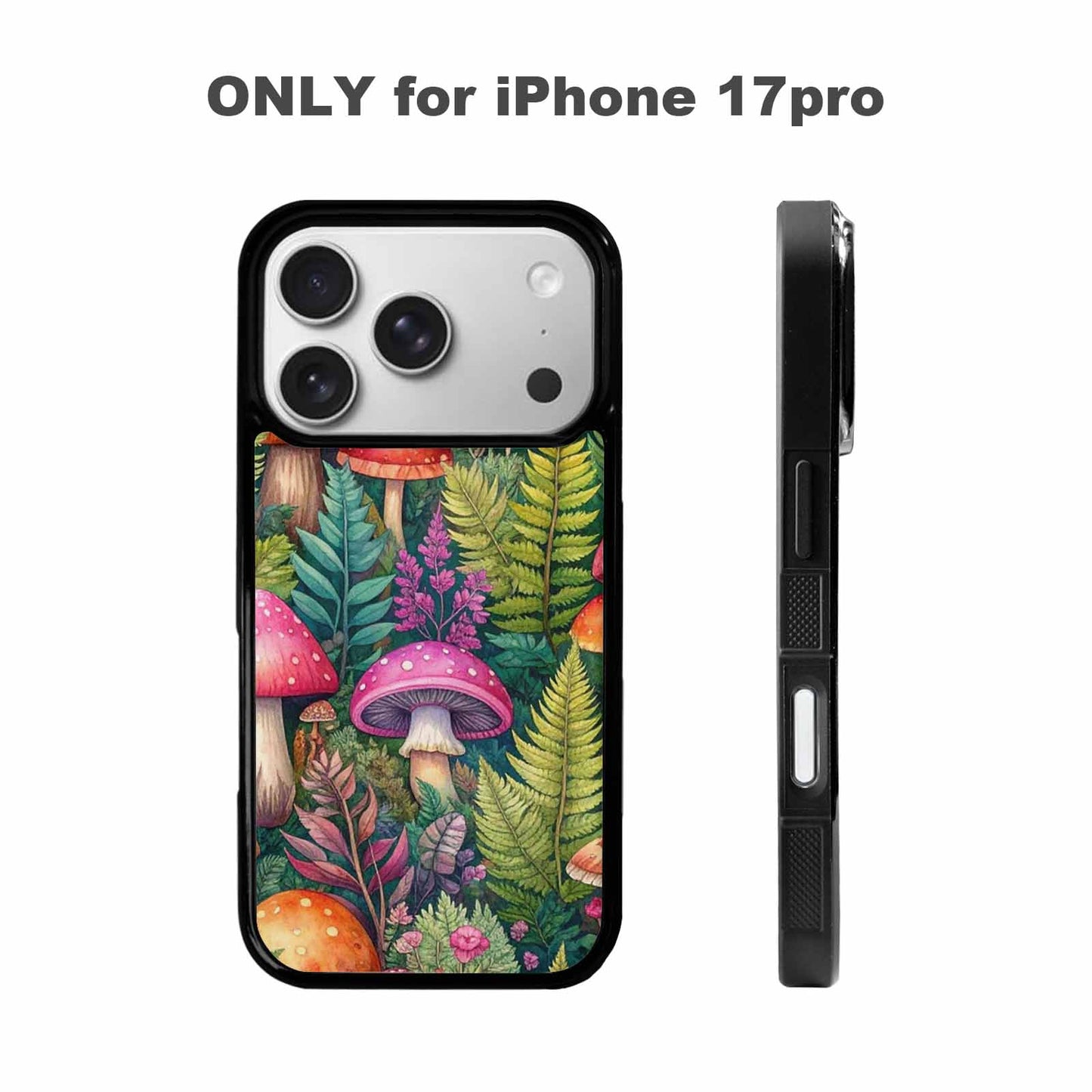 iPhone 17 Pro Case — Mushrooms Botanicalmushrooms P Vyk Floral, Custom Designed Case Cover
