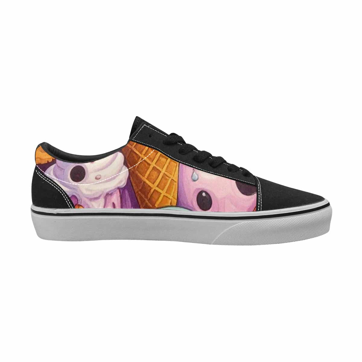 WOMEN'S Ice Cream Monsters  Lace-Up Canvas Dark Academia Sneakers