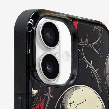 iPhone 16 Plus Case — Ornate Gothic Skulls Roses, Personalized Phone Case