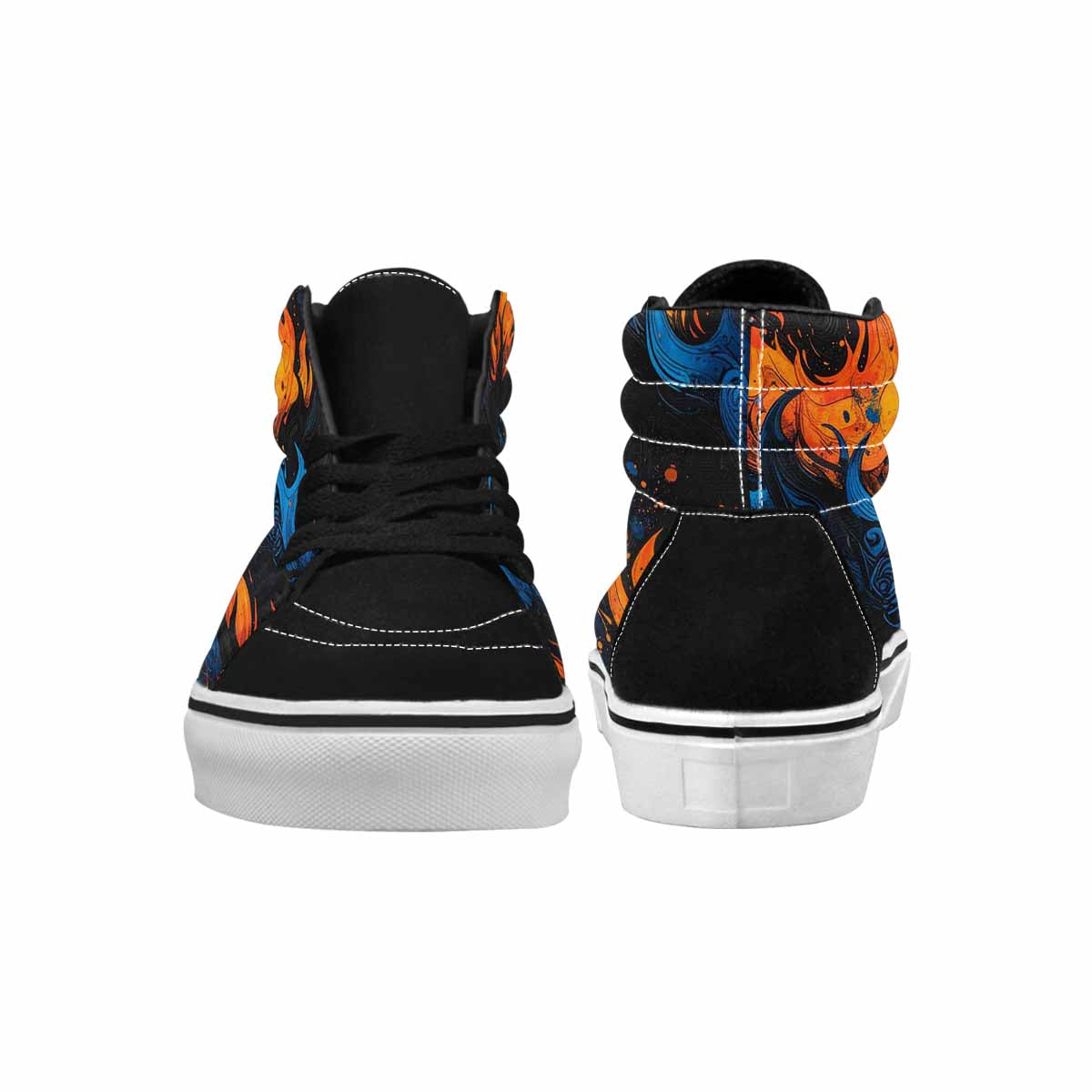 MEN'S Flame Burst High Top Canvas Vivid Custom Sneakers