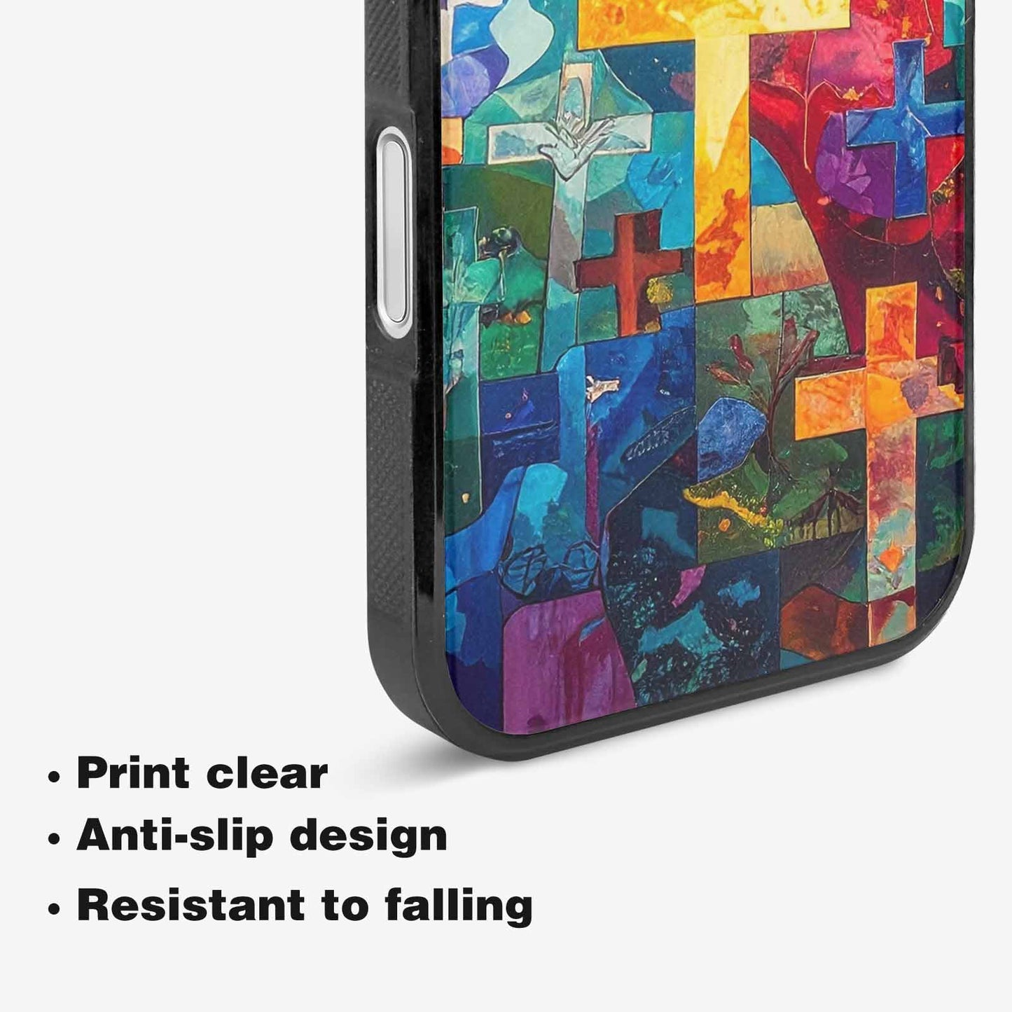 iPhone 16 Case — Faith Cross And Faith Icons Pattern, Custom Designed Case Cover