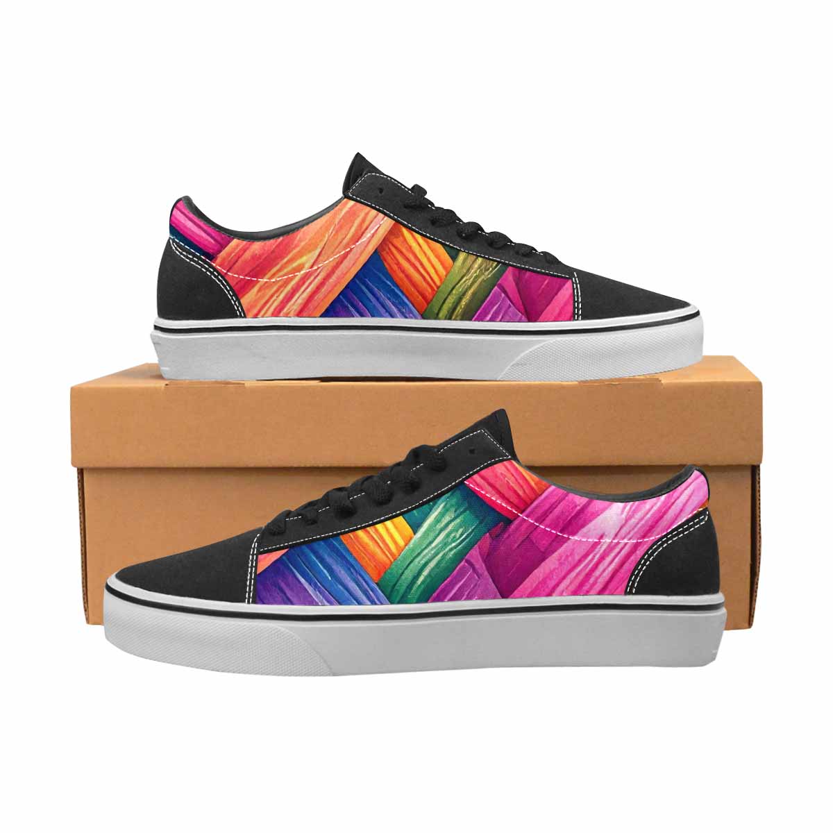WOMEN'S Polysexual Flag Color Canvas Lace-Up Dark Academia Custom Shoes
