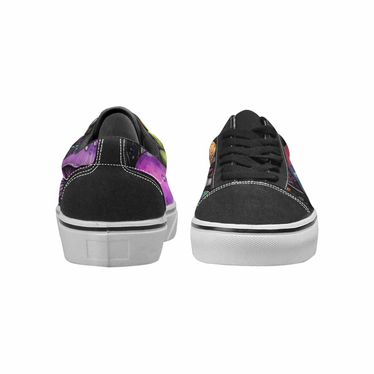 WOMEN'S Rainbow Drip Mushrooms Lace-Up Canvas Kaleidoscope Sneakers