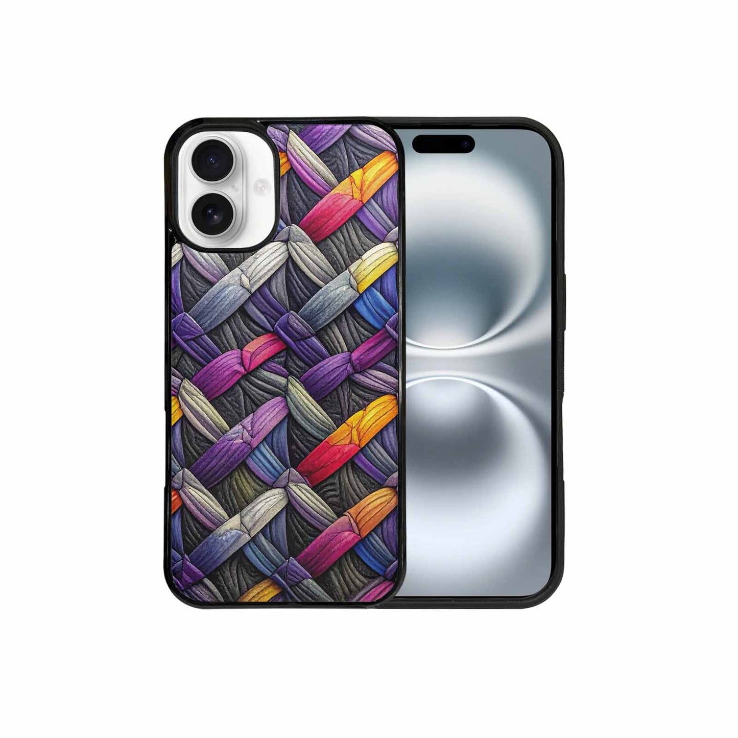 iPhone 16 Plus Case — Asexual Flag Color Theme Small Rainbow, Custom Designed Case Cover