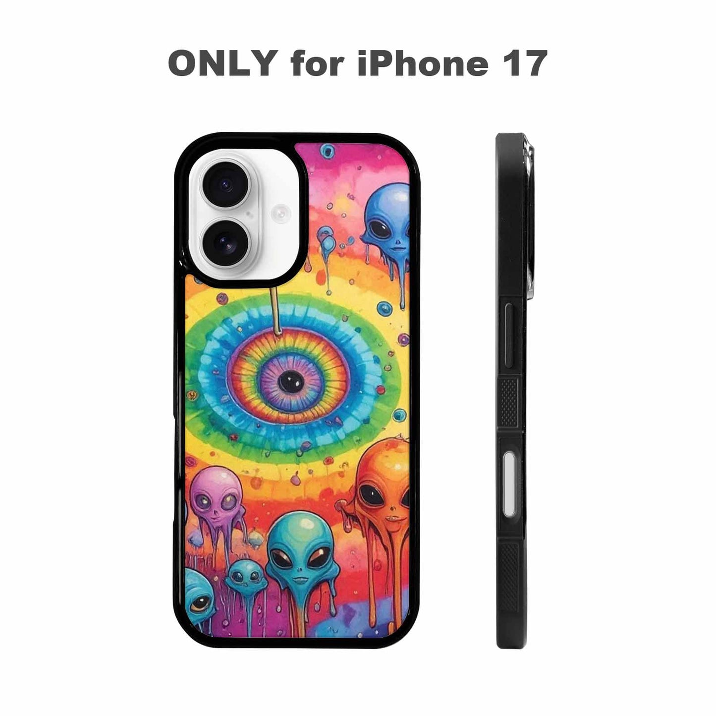 iPhone 17 Case — Melting Aliens Pattern Alien Scifi, Unique Phone Case Design