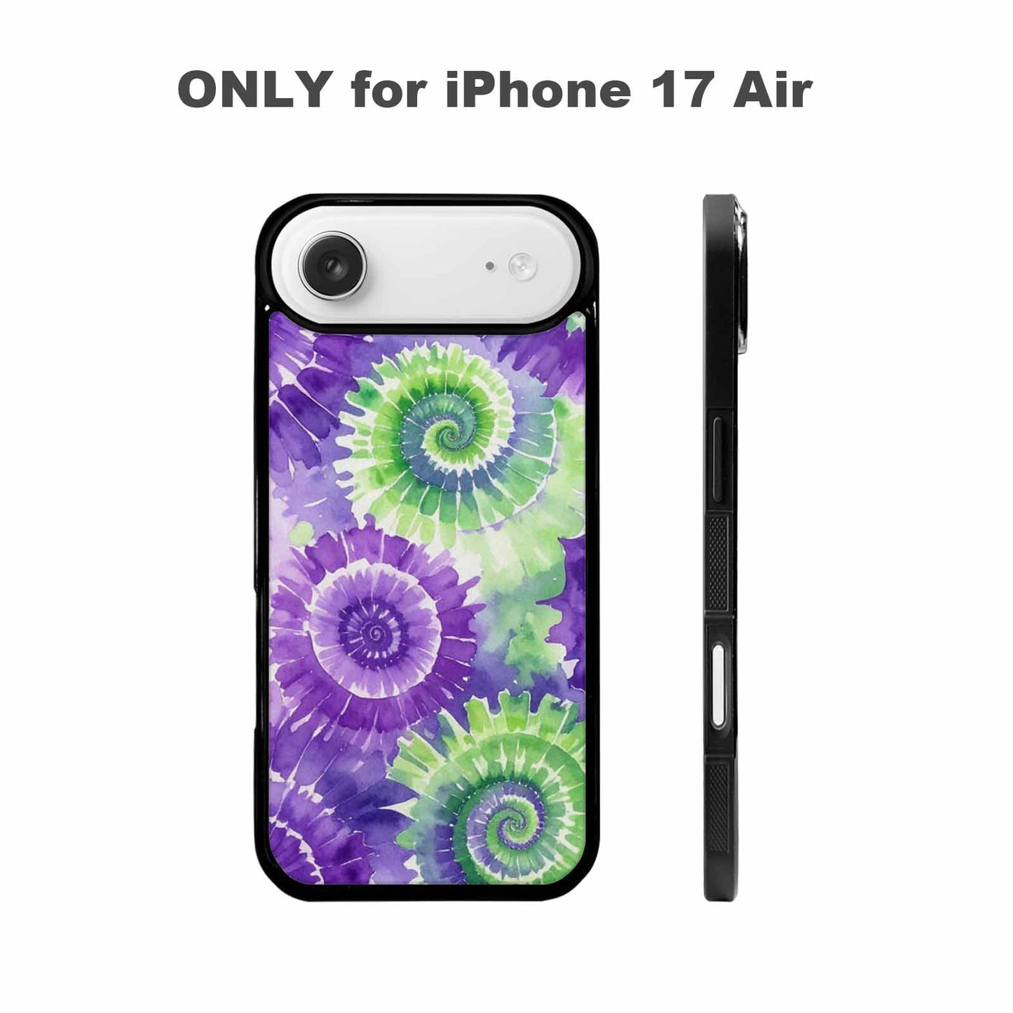 iPhone 17 Air Case — Tie Dye Purple Green Blended Tie, Custom Phone Case