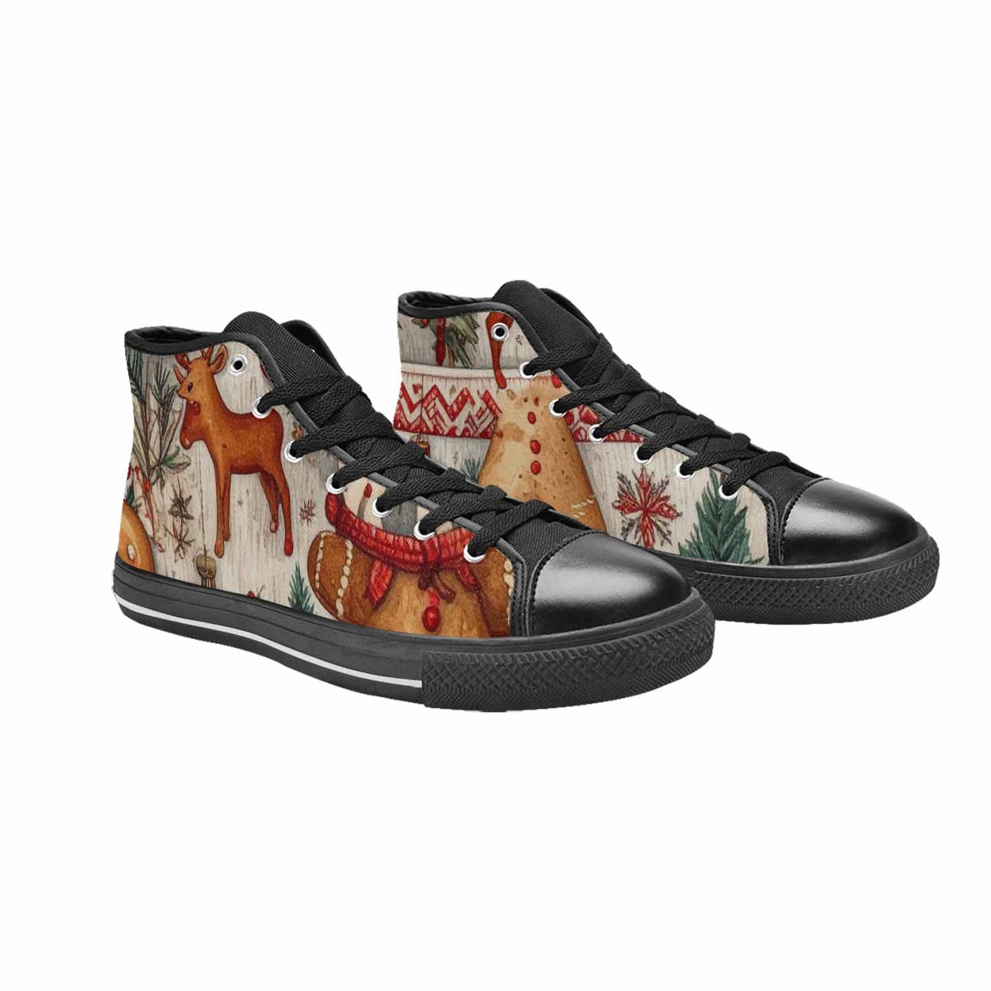 WOMEN'S Christmas Holly Snowflake High Top Canvas Y2K Shoes