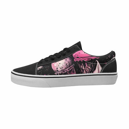 WOMEN'S Ice Cream Black & Pink Ink Canvas Custom Fashion Vibrant Chaos Custom Printed Shoes