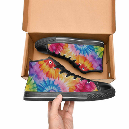 MEN'S Tie Dye Swirl High Top Canvas Dreamcore Custom Sneakers