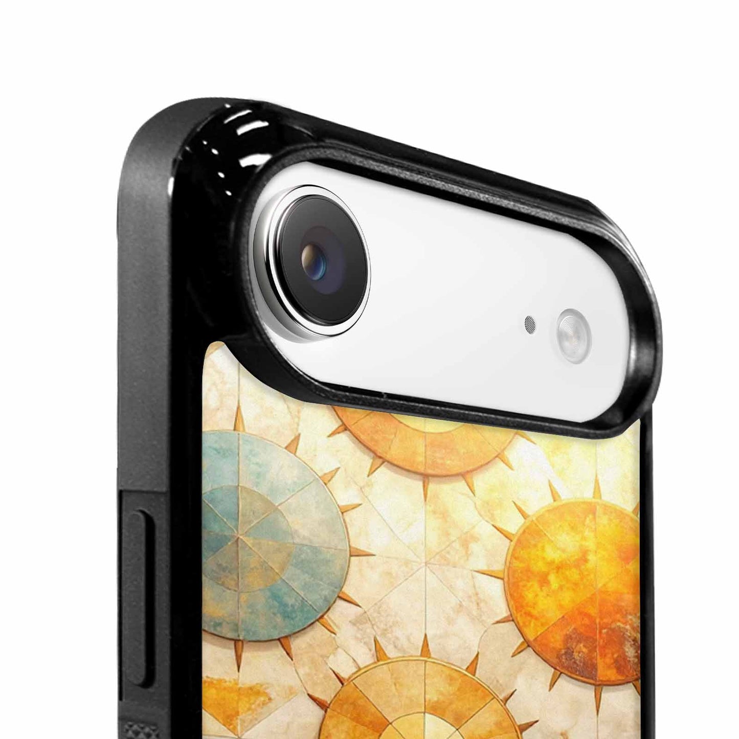 iPhone 17 Air Case — Distressed Marble Sun Disc Original Art, Custom Printed Phone Case