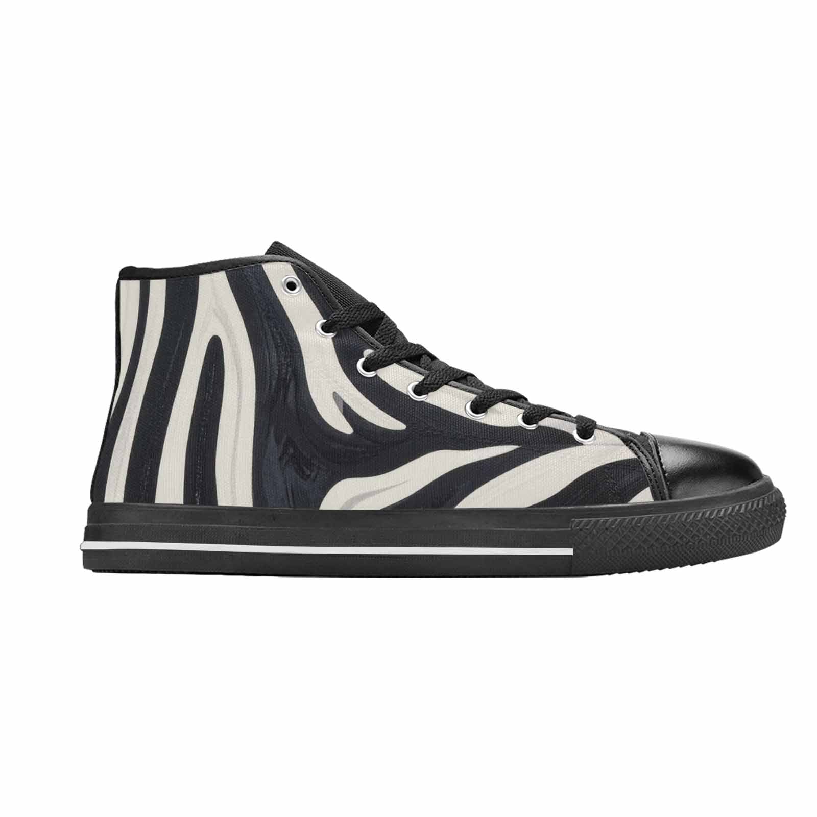 WOMEN'S Modern Zebra Stripe High Top Canvas Neon Fantasy Custom Sneakers