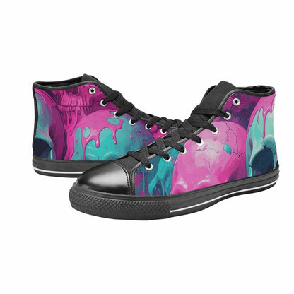 WOMEN'S Thousands Of Skulls High Top Canvas Surreal Shoes