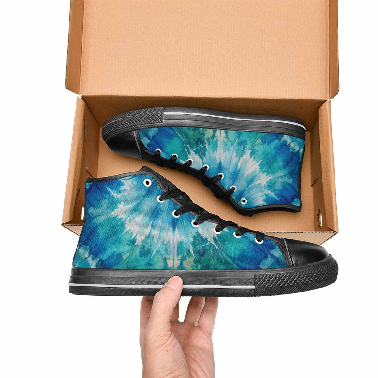 WOMEN'S Tie Dye - High Top Canvas Dark Academia Custom Sneakers