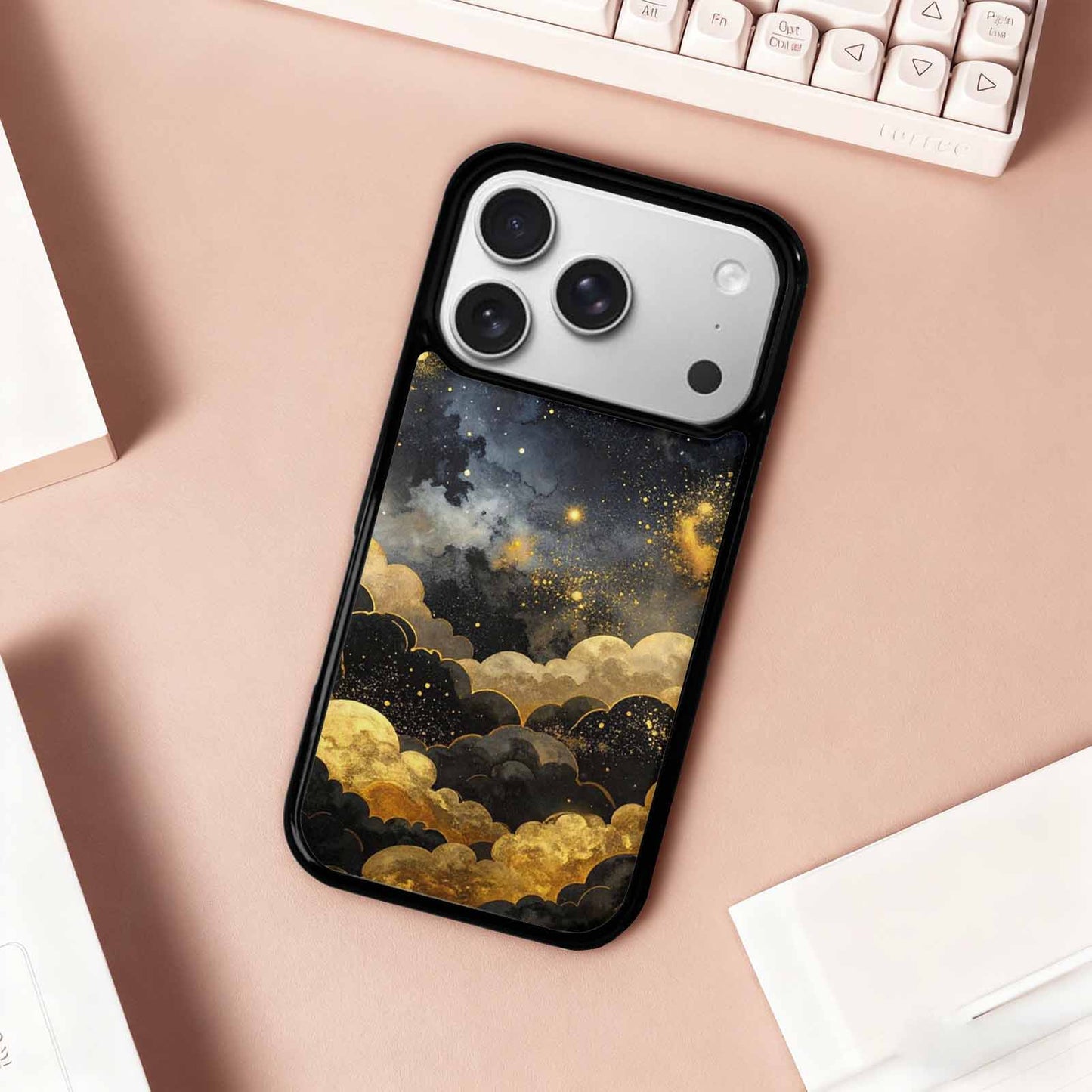 iPhone 17 Pro Case — Seamless Repeating Pattern Of Overlapping Galaxy, Customized Protective Case