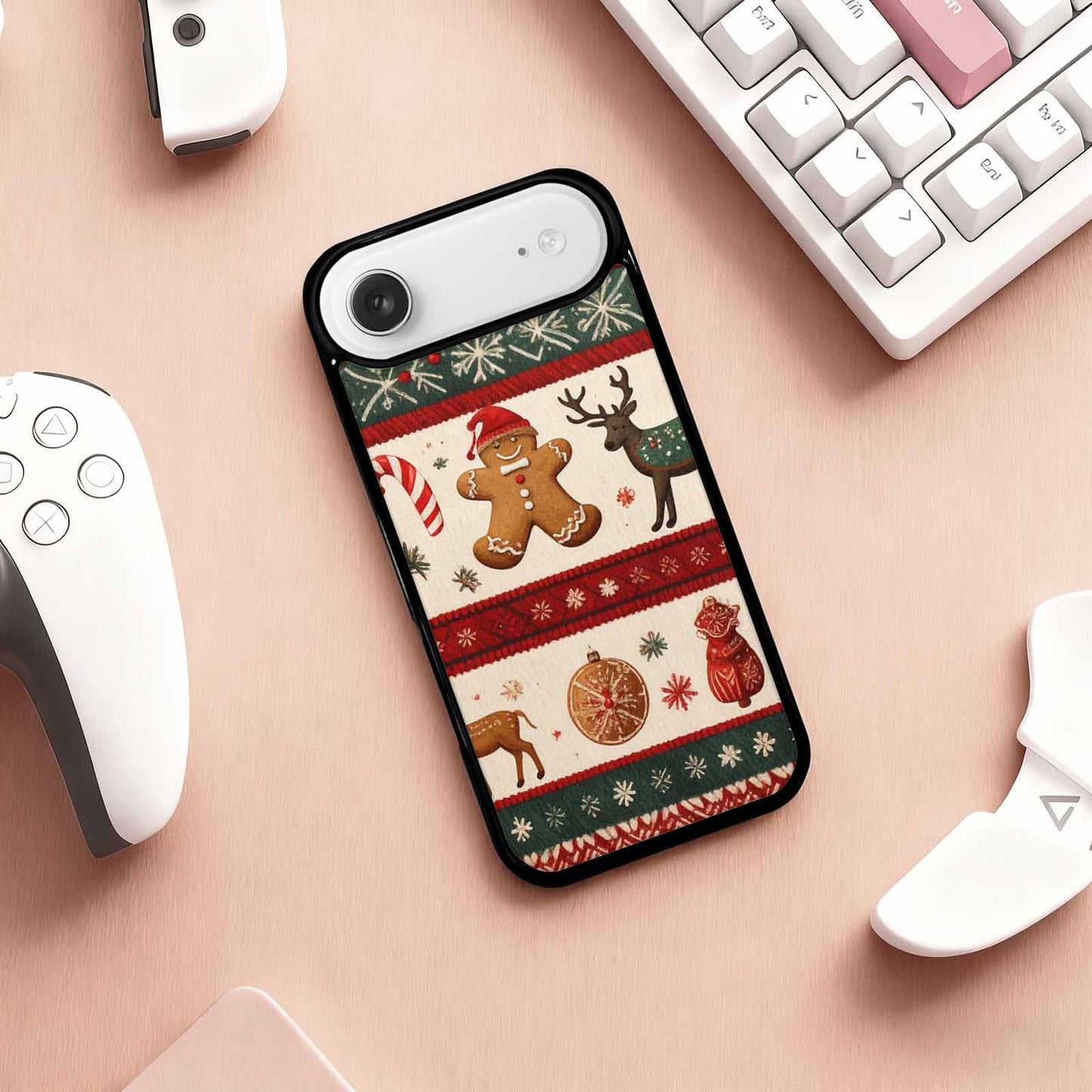 iPhone 17 Air Case — Small Christmas Holly Snowflake Candy Original, Custom Phone Case